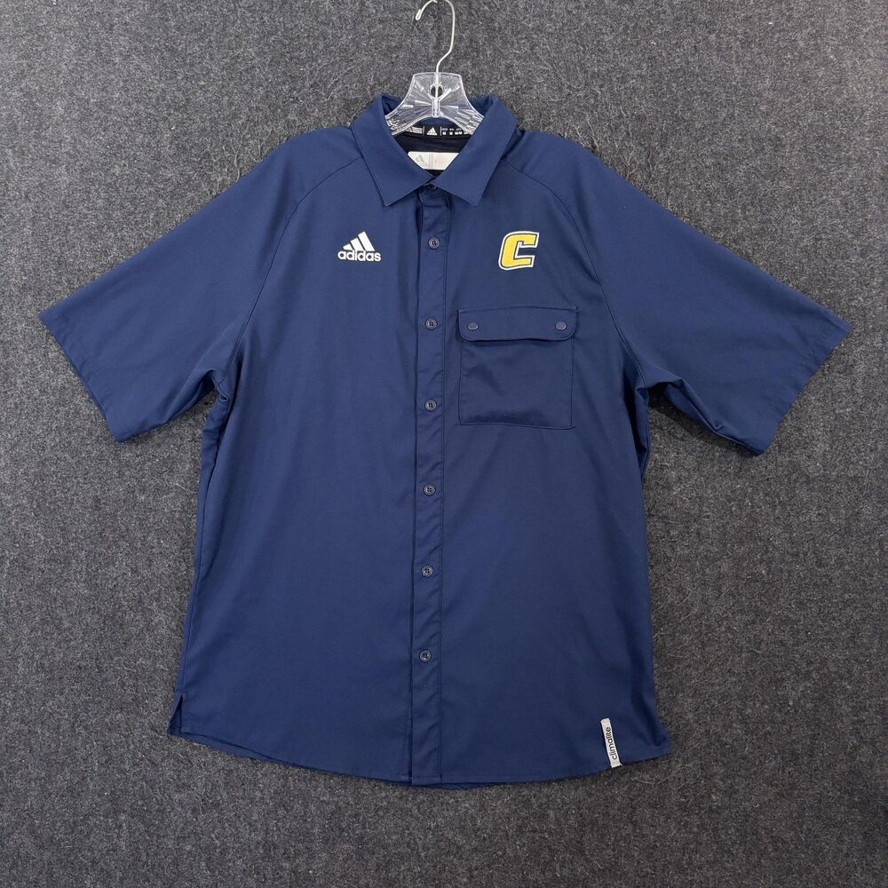 Chattanooga Mocs Shirt Men's Medium Navy Blue Adidas Climalite Pocket Vented